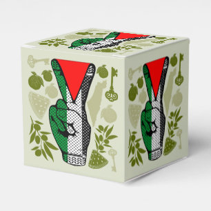 Victory Sign Hand Resistance Red Triangle Symbol Favour Box