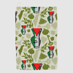 Victory Sign Hand Resistance Red Triangle Symbol Golf Towel