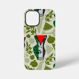 Victory Sign Hand Resistance Red Triangle Symbol iPhone 12 Mini Case