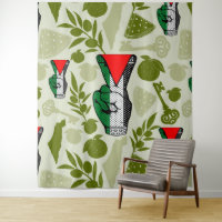 Victory Sign Hand Resistance Red Triangle Symbol