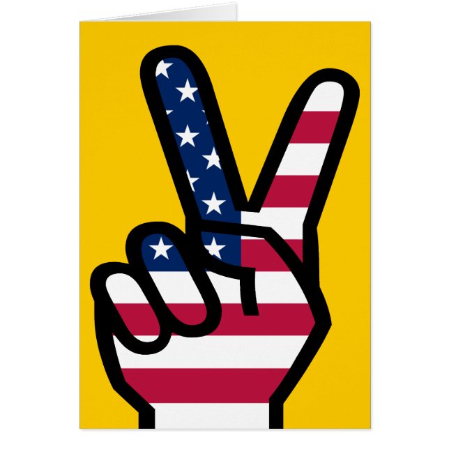 Victory Sign With American Flag (Front)