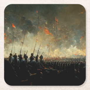 Victory Square Paper Coaster