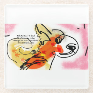 victory thank glass coaster