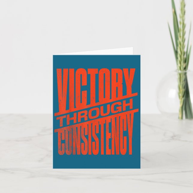 Victory Through Consistency Motivational Insration Card (Front)