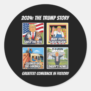 Victory Trump 2024 Greatest Comebyck Inauguration  Classic Round Sticker