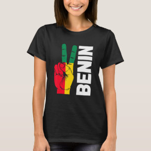 Victory Two Fingers Benin Flag Patriotic T-Shirt