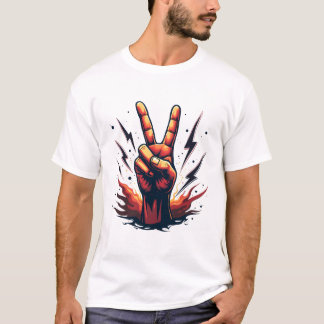 Victory Unleashed" Lightning Sign Design T-Shirt