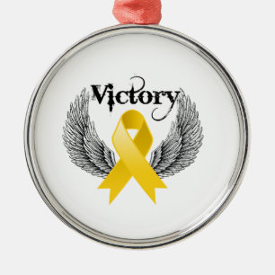 Victory Wings - Childhood Cancer Metal Ornament