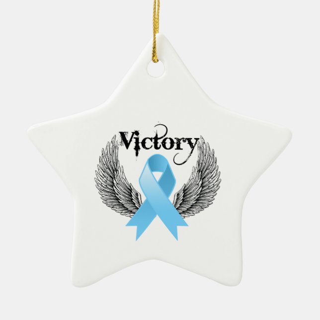 Victory Wings - Prostate Cancer Ceramic Ornament (Front)