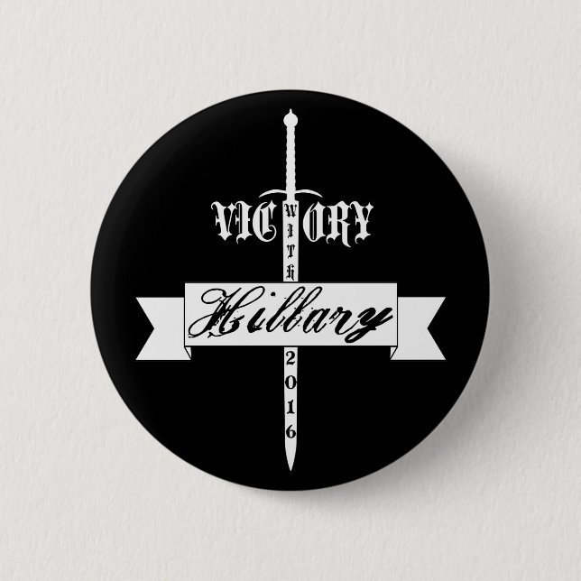 Victory with Hillary - 2016 6 Cm Round Badge (Front)