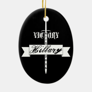 Victory with Hillary - 2016 Ceramic Ornament