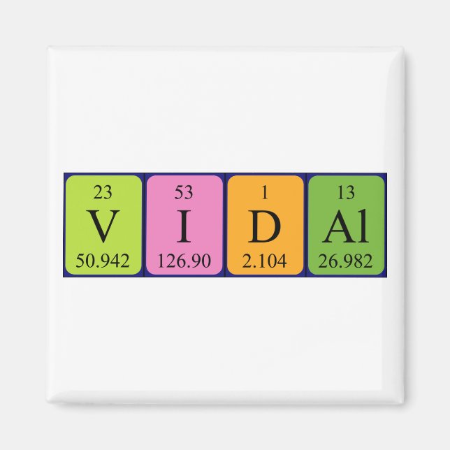 Vidal periodic table name magnet (Front)