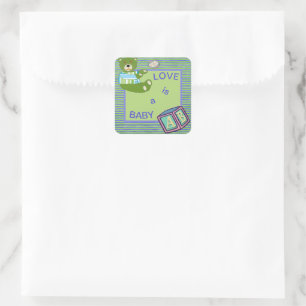 Vidaloca Bear Love is a Baby Square Sticker