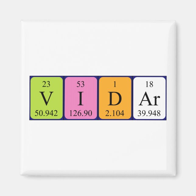 Vidar periodic table name magnet (Front)
