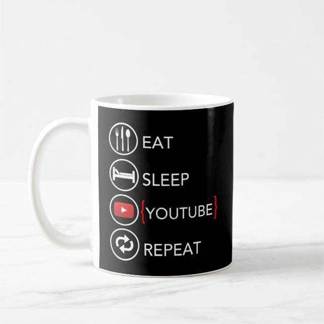 Video Blogger Vlogger Like Subscribe Podcaster Coffee Mug (Left)