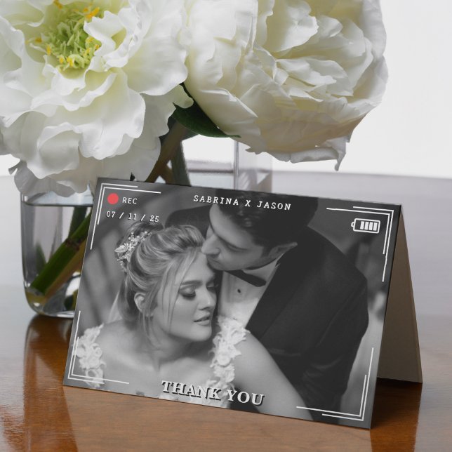 Video Camera Photo Wedding Thank You Card (Video Camera Photo Wedding Thank You Card
)