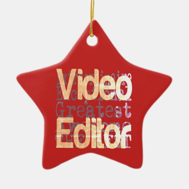 Video Editor Extraordinaire Ceramic Ornament (Front)