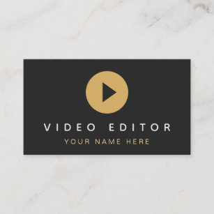Video Editor Filmmaker Play Button Social Media Business Card
