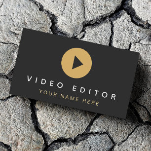 Video Editor Filmmaker Play Button Social Media Business Card