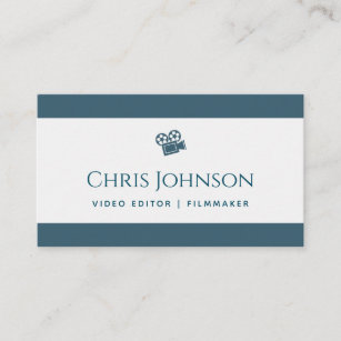 Video Editor Filmmaker Production Director Teal Business Card