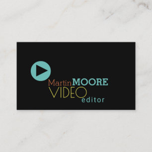 Video editor production visual art play cover business card
