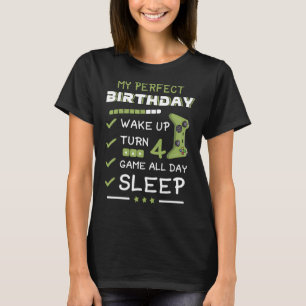 Video Game 4th Birthday Party For Gamer 4 Years Bo T-Shirt