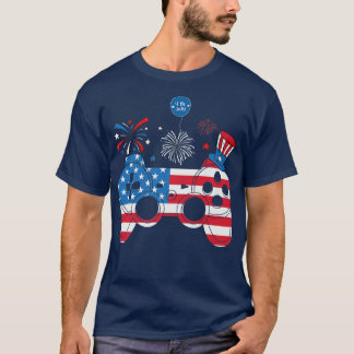 Video Game 4th of July controller American  kids B T-Shirt
