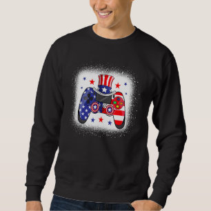 Video Game 4th Of July Gaming Bleached Boys Kids T Sweatshirt