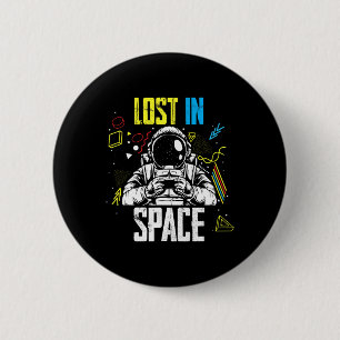 Video Game Astronauts Love Gaming Space Gamer Lost 6 Cm Round Badge