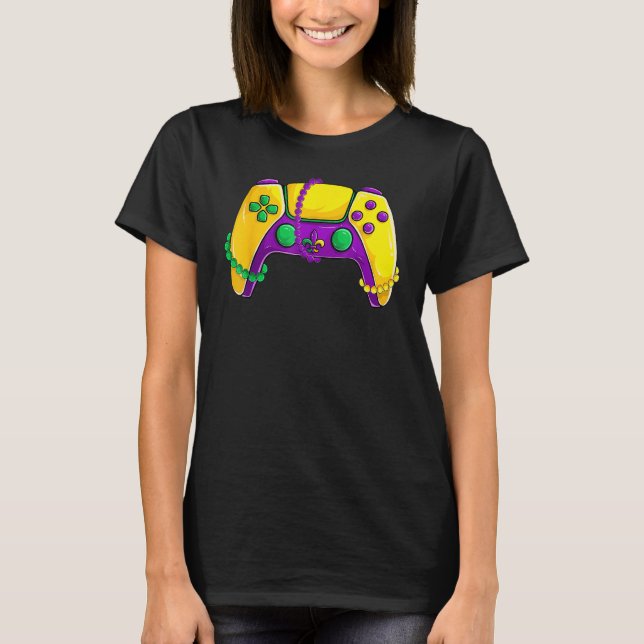 Video Game Beads Kids Mardi Gras Shirts, Gamer Boy T-Shirt (Front)