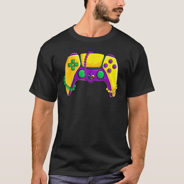 Video Game Beads Kids Mardi Gras Shirts, Gamer Boy T-Shirt (Front)