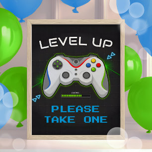 Video Game Birthday Gamer Favours Sign