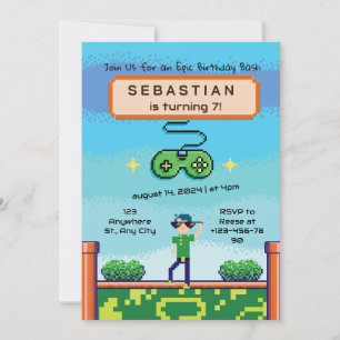 Video game Birthday  Invitation