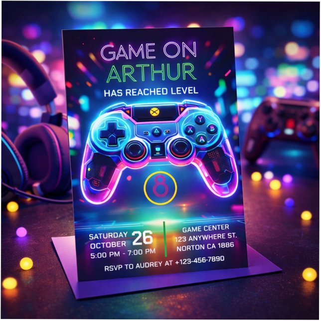 Video game birthday invitation (Creator Uploaded)