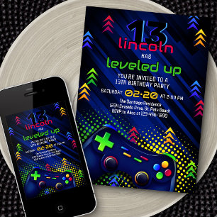 Video Game Birthday Invitation