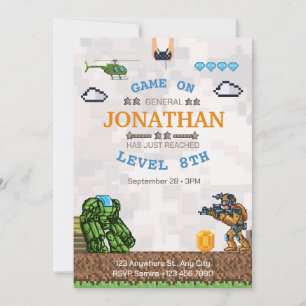 video game birthday invitation