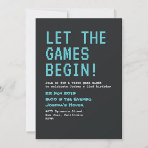 Video Game Birthday Invitation