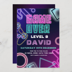 Video Game Birthday Invitation Level 8