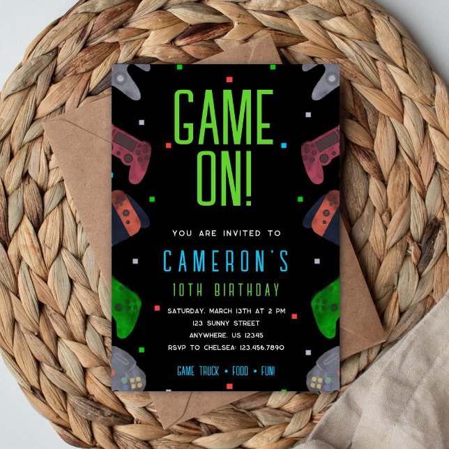 Video Game Birthday Invitation Pixel Game Party (Creator Uploaded)