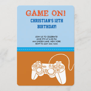 Video Game Birthday Party Invitation
