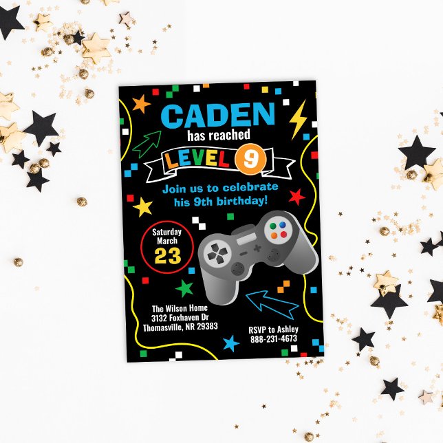 Video Game Birthday Party Invitation (Video Games Birthday Invitation)