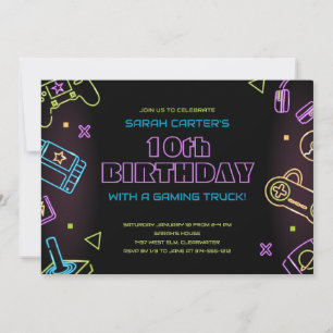 Video Game Birthday Party Invitation