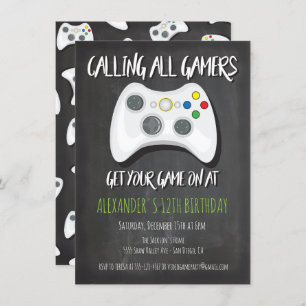 Video Game Birthday Party Invitations