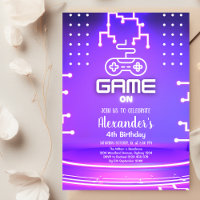 Video Game Birthday Party Neon Game On Level Up