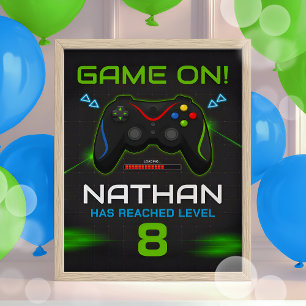 Video Game Birthday Party Sign Boys