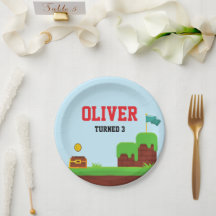 Video Game Birthday Plates Gamer Party Supplies