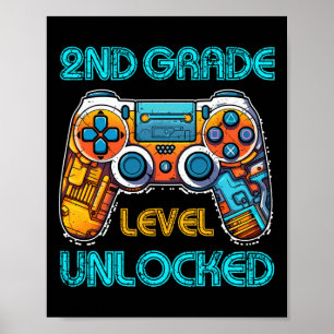 Video Game Boys Kids 2nd Grade Level Unlocked Ck T Poster