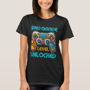 Video Game Boys Kids 2nd Grade Level Unlocked Ck T T-Shirt