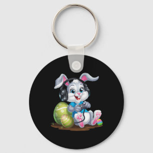 Video Game Bunny Egg Easter Day Gamer Kids Boys Ga Key Ring