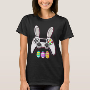 Video Game Bunny Eggs Controller Easter Day Gaming T-Shirt